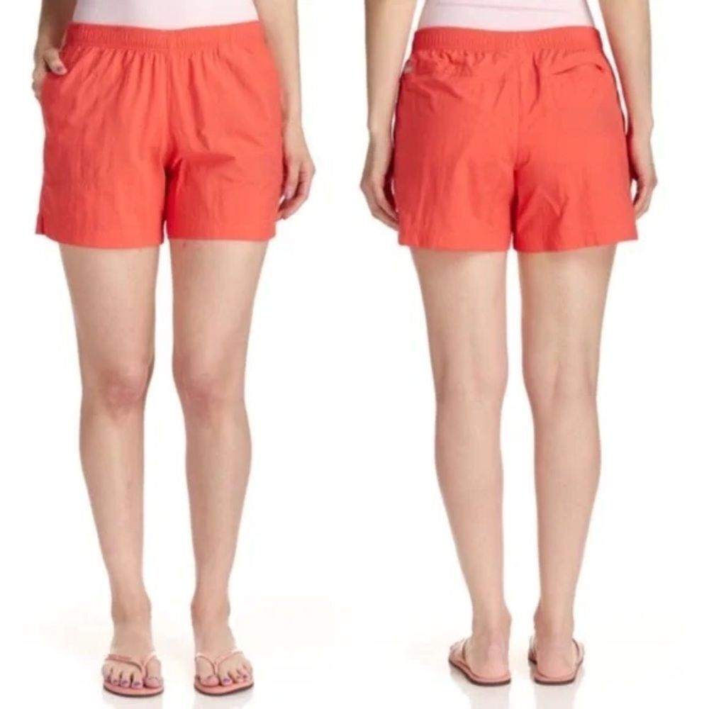 Columbia Salmon Athletic Shorts Lightweight Elastic Waist 5 Inch Size Large